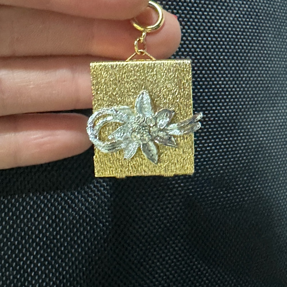 Gold and Silver Floral Pendant locket 4 photo